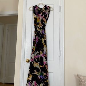 Yumi Kim size small black and floral wrap dress, silk